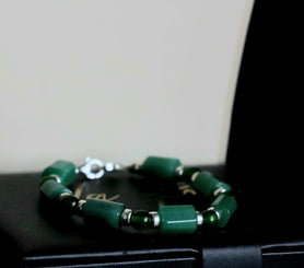 Green Jade bracelet (Gold or Sliver)