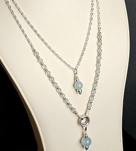 LAYERED AQUAMARINE NECKLACE