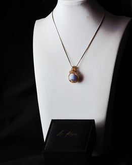Blue Lace Agate Wire Wrap Pendant Necklace