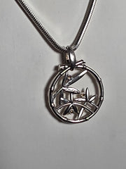Ann King sterling silver bamboo pendant necklace