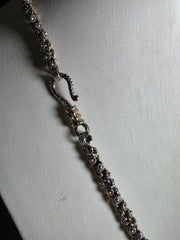 Barbara Bixby 18-inch sterling silver floral link chain necklace