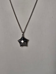Robert Lee Morris RLM Studio Sterling Silver Modernist Star Pendant Necklace-17 inches