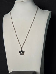 Robert Lee Morris RLM Studio Sterling Silver Modernist Star Pendant Necklace-17 inches