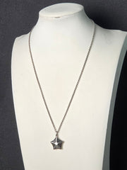 Robert Lee Morris RLM Studio Sterling Silver Modernist Star Pendant Necklace-17 inches