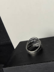 Vintage Carolyn Pollack Relios Faceted Hematite Sterling Silver Flower Ring – Size 7
