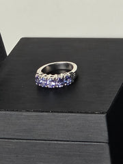 Tanzanite Sterling Silver Five-Stone Ring – Size 6