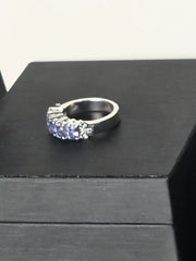 Tanzanite Sterling Silver Five-Stone Ring – Size 6