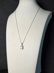 BR Sun Lab Aquamarine & Cubic Zirconia Silver-Tone Pendant Necklace – 18"