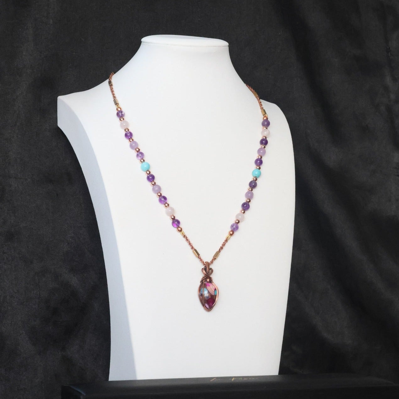 Violet & Sky – Amethyst Necklace + Bracelet + Earrings