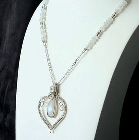 Rainbow Moonstone  - Caged Heart