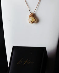 Citrine Wire Wrap Pendant Necklace