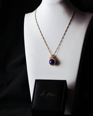 Lapis Lazuli Wire Wrap Pendant Necklace