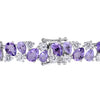 Julianna B sterling silver Rose de France amethyst and created white sapphire bracelet