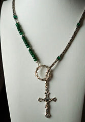 The Eternal Thorn Necklace – Emerald & Chrome Diopside (One of a Kind)