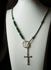 The Eternal Thorn Necklace – Emerald & Chrome Diopside (One of a Kind)