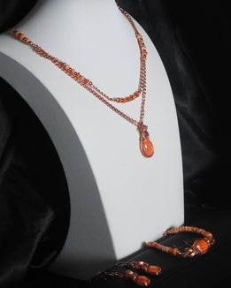 Ember & Earth Full Set - (Spiny Oyster) Necklace + Bracelet + Earrings