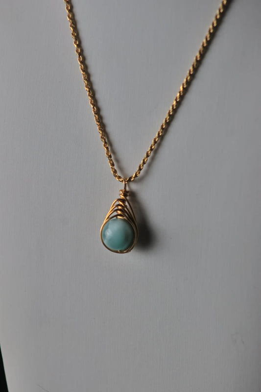 Green Moonstone- One-of-a-kind pendant Necklace