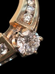 GIA Diamond Channel Set Ring 14K (Knife Edge)