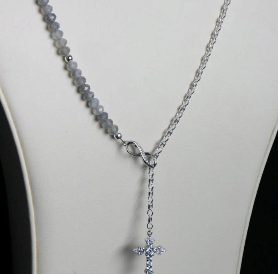 Labradorite Infinity Cross Necklace