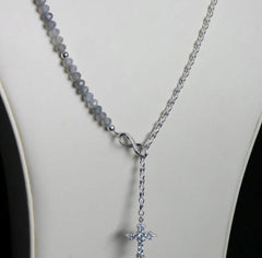 Labradorite Infinity Cross Necklace