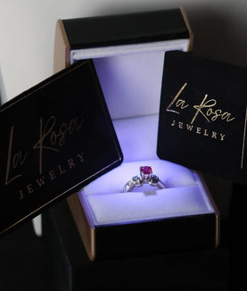 The Crimson Halo Ring - Ruby & Diamond