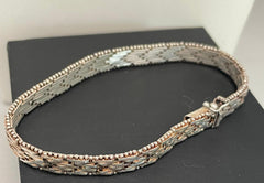 Women's Vintage Estate Sterling Silver Herringbone Bracelet