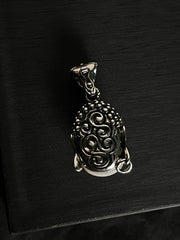 Samuel B. Sterling Silver & 18K Gold Carved Mother of Pearl Buddha Pendant