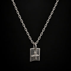 Robert Lee Morris RLM Studio Sterling Silver Cross Dog Tag Necklace