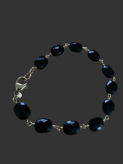 Jewelmak 14K yellow gold and black onyx bracelet-8 Inches