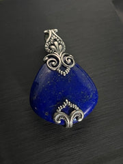 Carolyn Pollack sterling silver lapis lazuli reversible pendant