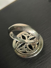 Sterling Silver Floral Medallion Ring – Size 7