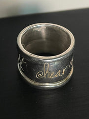 Shawn Killinger “Hear My Soul Speak” Signed Sterling Silver Wide Band Ring – QVC – Size 9