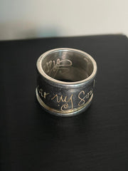 Shawn Killinger “Hear My Soul Speak” Signed Sterling Silver Wide Band Ring – QVC – Size 9