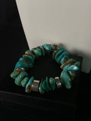 Chunky RLM Studio Robert Lee Morris Sterling Silver Turquoise Toggle Bracelet