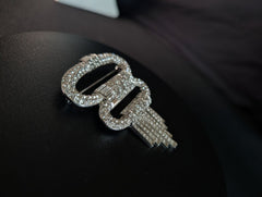 Art Deco Revival Rhinestone Fringe Dress/Fur Clip – CHINA Stamped – product image 1