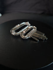 Art Deco Revival Rhinestone Fringe Dress/Fur Clip – CHINA Stamped – product image 1