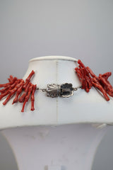 Branch Coral & Turquoise-Coloured Nugget Necklace with Sterling Silver – product image 1