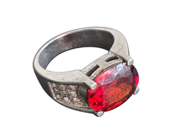 8 ct Natural Fire Garnet Sterling Silver Ring – Size 9