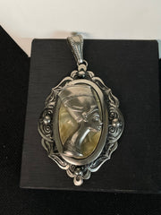 Vintage Sterling Silver Nefertiti Egyptian Revival Pendant – product image 1