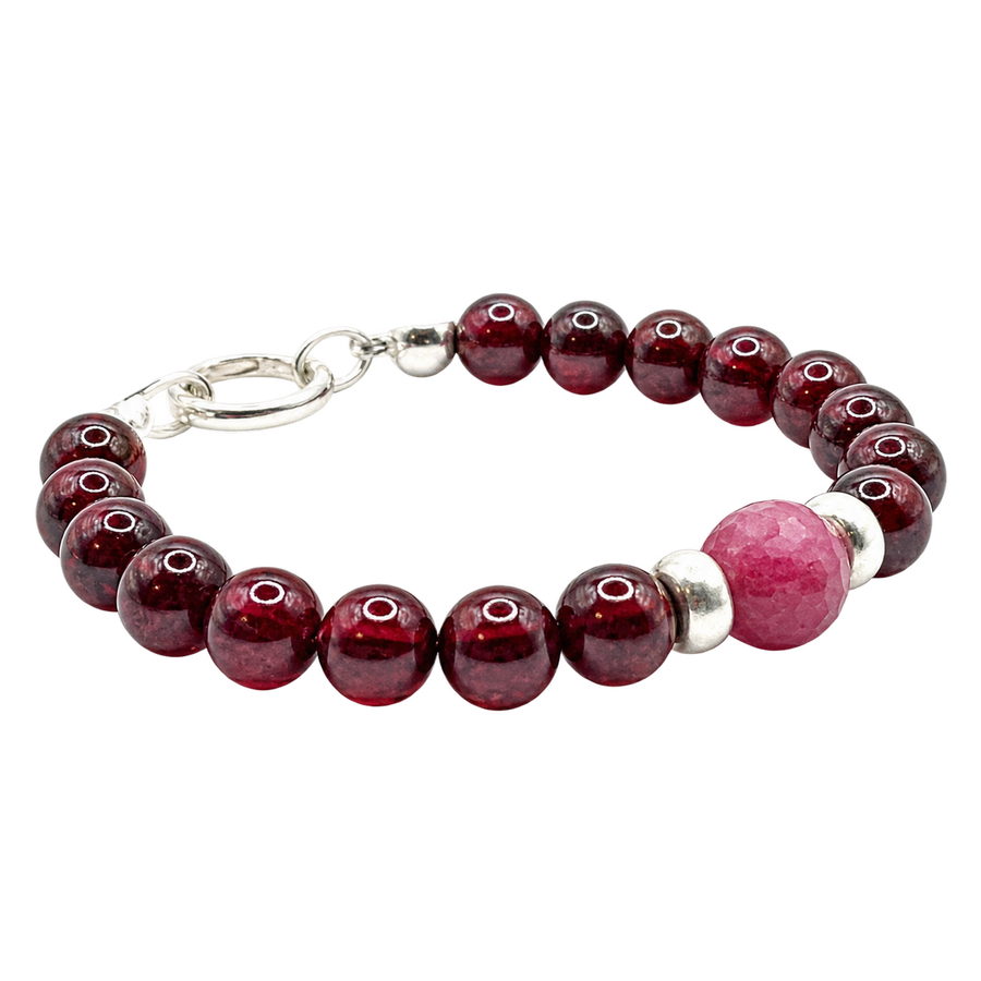Love Deeply – Ruby & Garnet Band Bracelet
