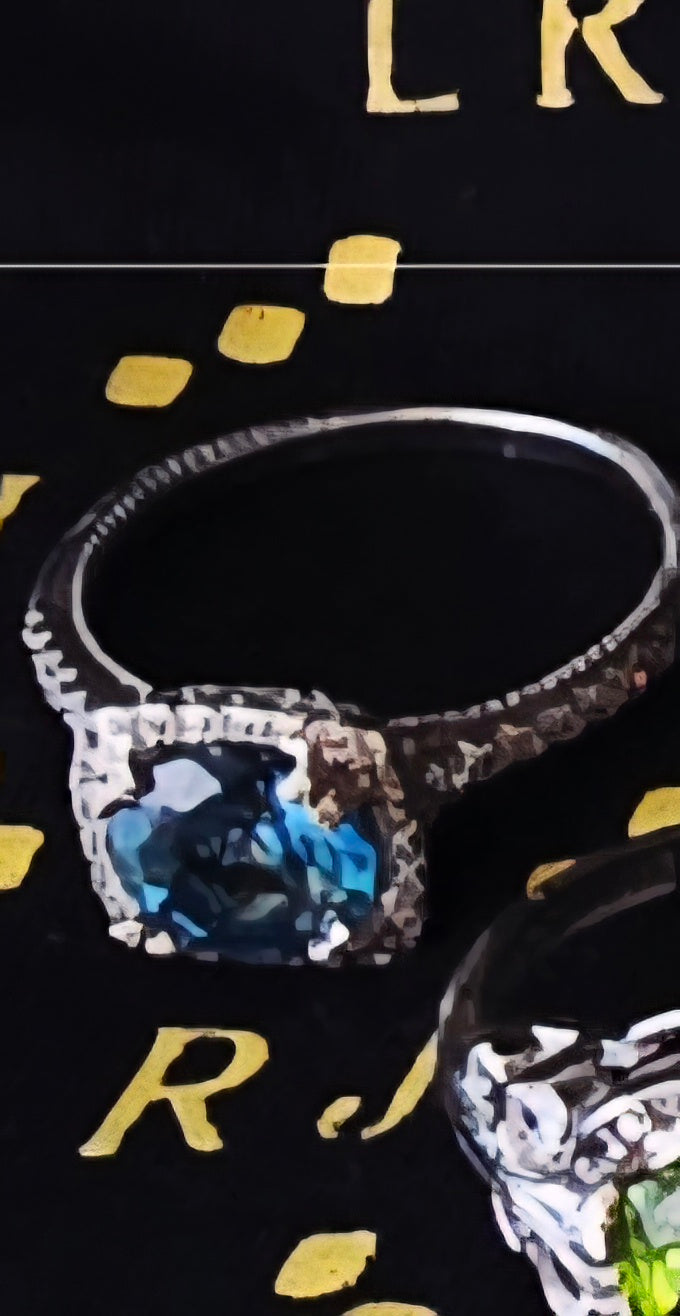 Blue zircon sterling ring