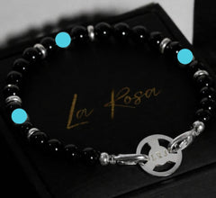 Custom Black Onyx & Turquoise Bracelet
