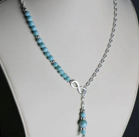 Larimar Infinity Pull Through Necklace