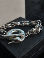 Barry Kieselstein-Cord KC Studio 2007 Sterling Silver Snake Toggle Bracelet