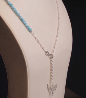 Larimar Phoenix Pull Through Necklace