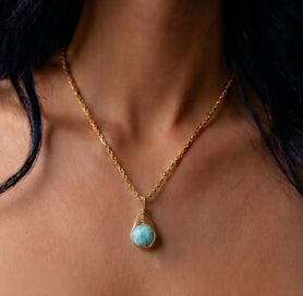 Larimar - One-Of-a-kind pendant necklace
