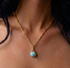Larimar - One-Of-a-kind pendant necklace