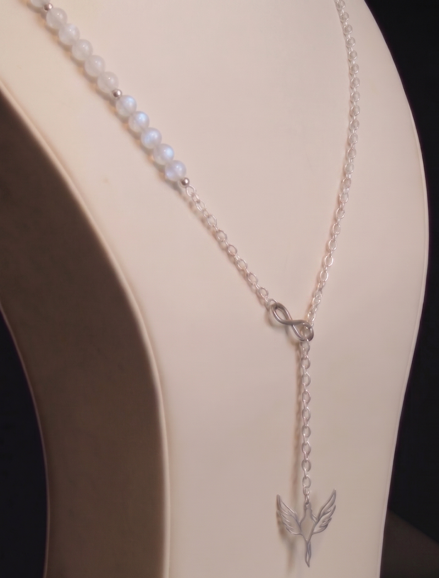 Moonstone Phoenix Pull Through Necklace