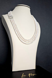 LAYERED PEARL NECKLACE AND BRACELET SET