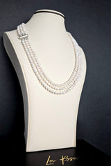 LAYERED PEARL NECKLACE AND BRACELET SET